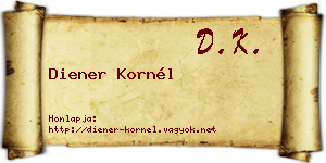 Diener Kornél névjegykártya