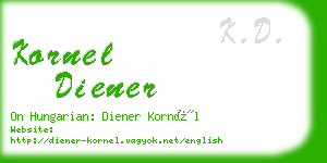 kornel diener business card